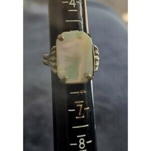 Vtg West Germany Mother Of Pearl  Twisted Adjustable Ring Prong Missing